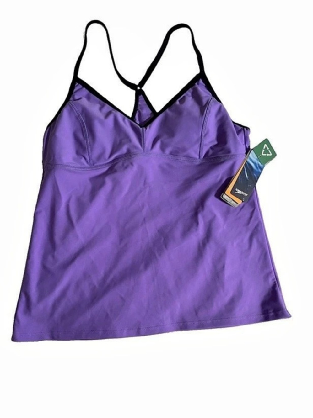 NWT Speedo PowerFLEX Eco Tankini Swim Top Size L Recycled Fabric